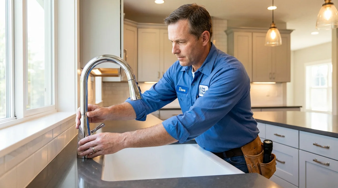 Kitchen faucet installation by Johns Plumbing LLC in La Coste